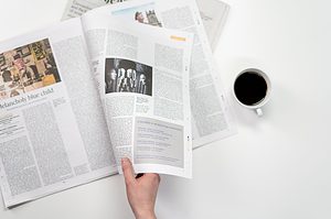 Magazine with coffee